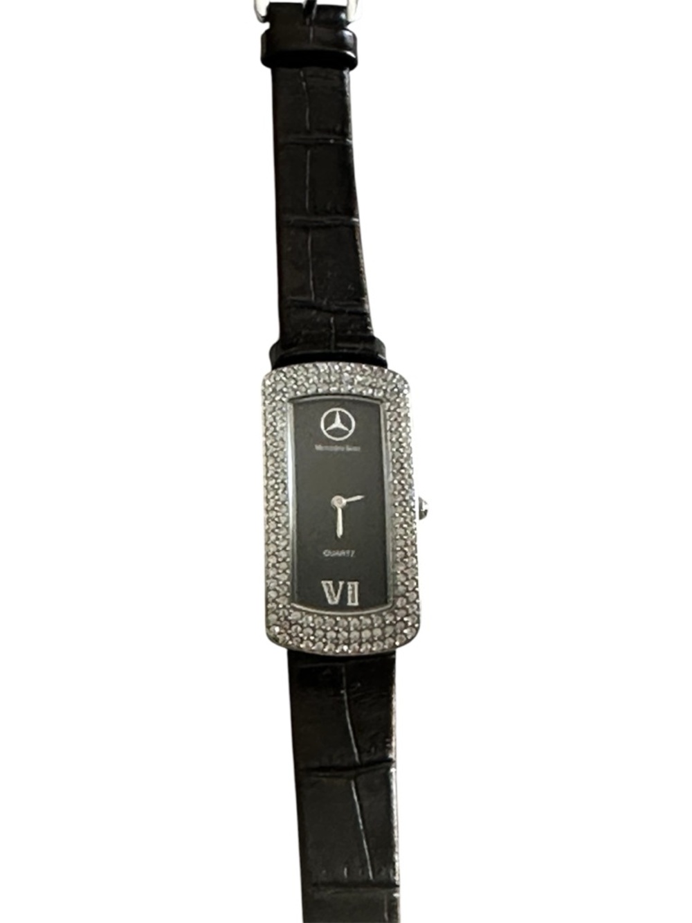 Mercedes-Benz Black triple row Austrian crystal bezel Swiss movement  Watch - Picture 2 of 6